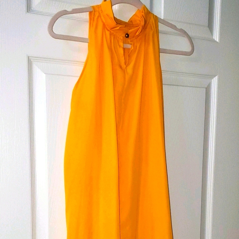 Yellow mockneck summer dress